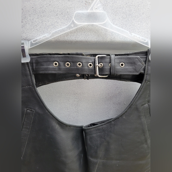 Genuine leather black riding chaps cowboy xxs 15.5"-18.5" waist - Picture 9 of 12